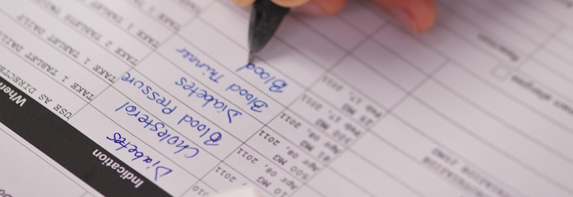 Drug Safety Banner Pharmacist Filling Out Drug Report