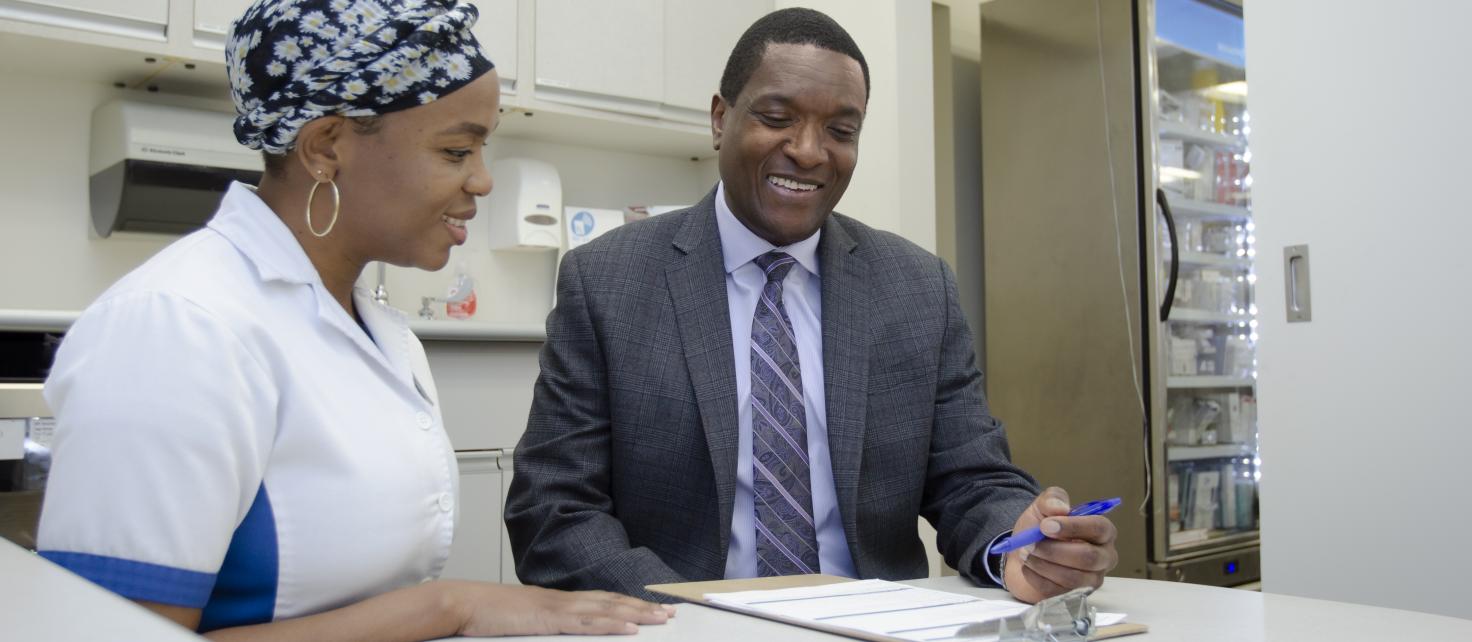 Ian Stewart and student Tishana Nelson - Erwin