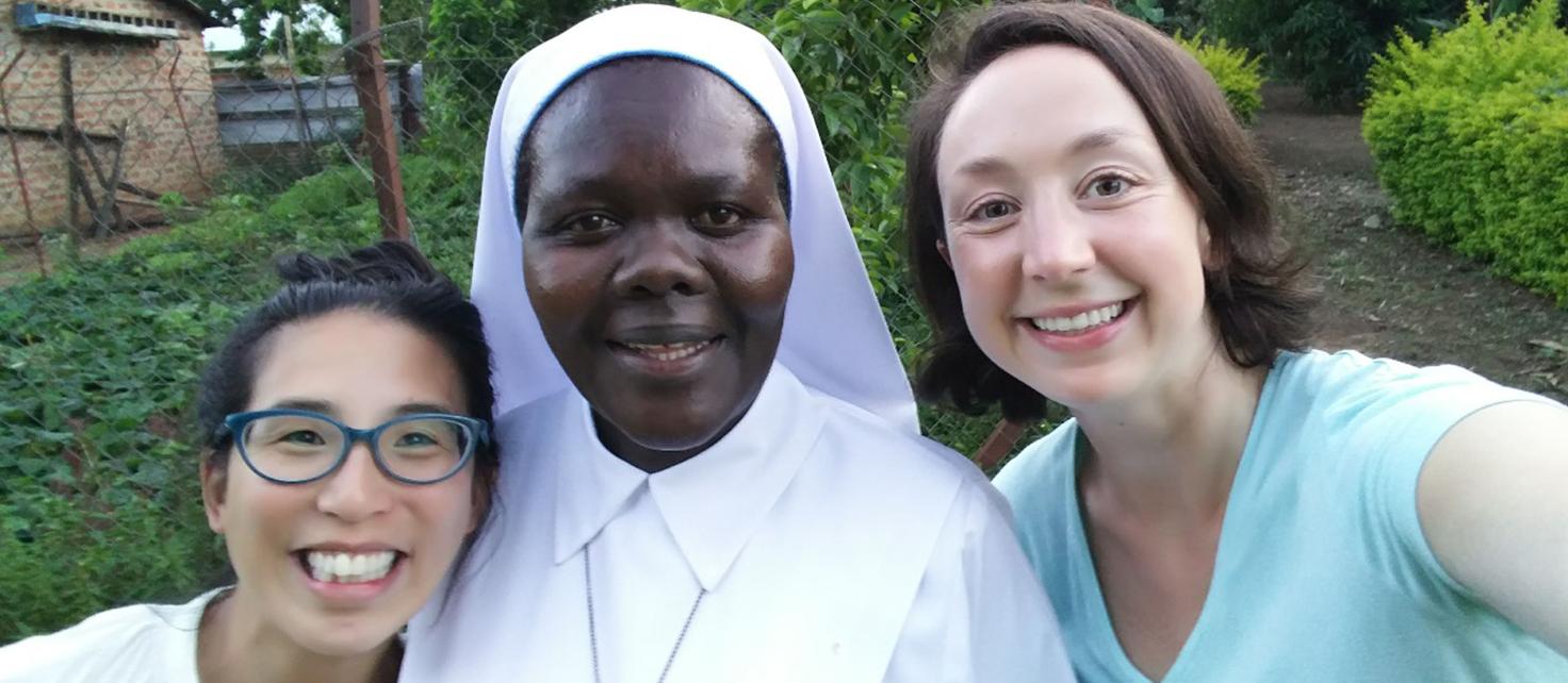 PharmD for Pharmacist Student Tracey Chin with Preceptor Sister Josephine Oyella and Charlotte Boulanger