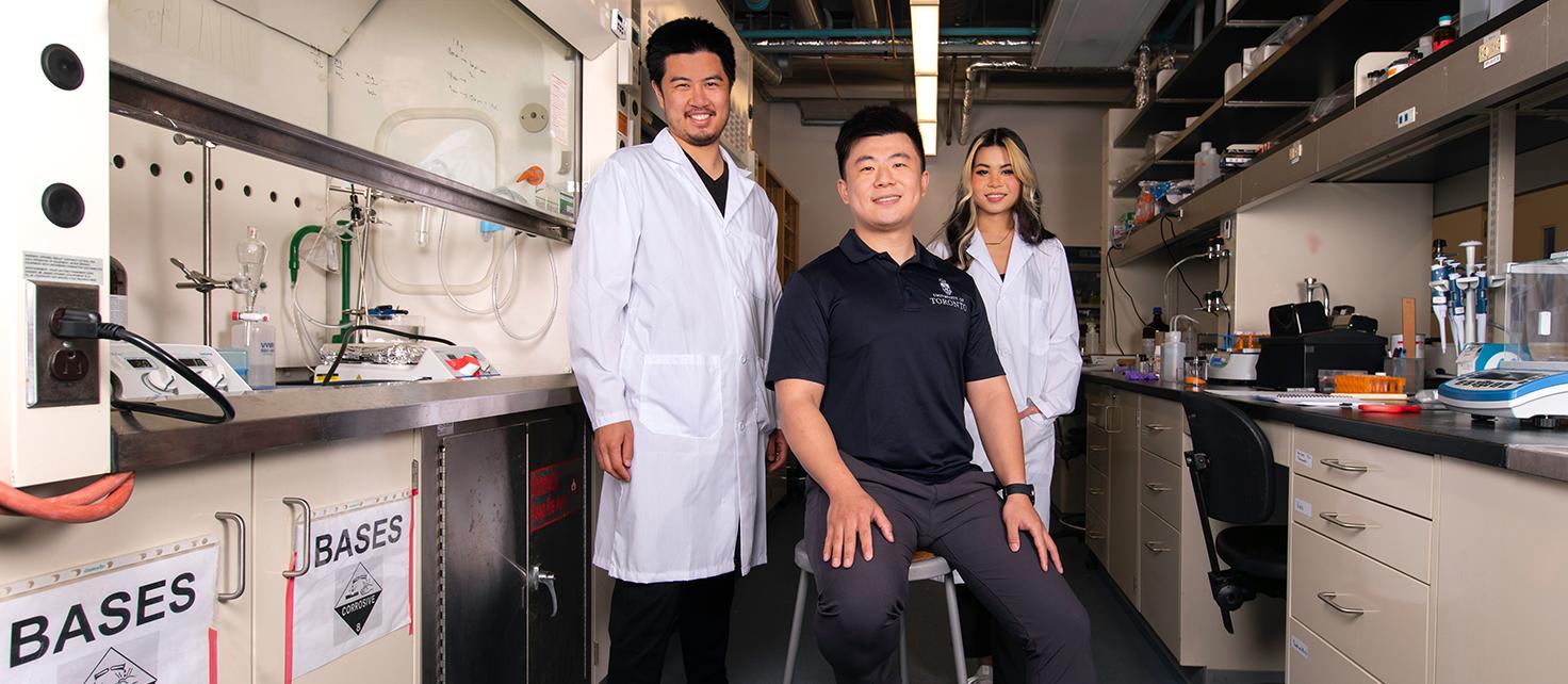 Assistant Prof Bowen Li with graduate students Kevin Wang and Tianna Young