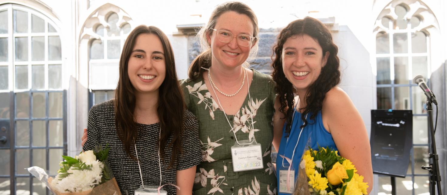 Dr Carolyn Cummins with graduate students Lily Scott and Sarah Shawky
