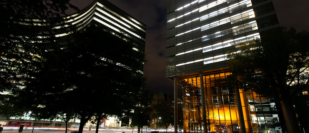 LDFP Building Lit up Orange