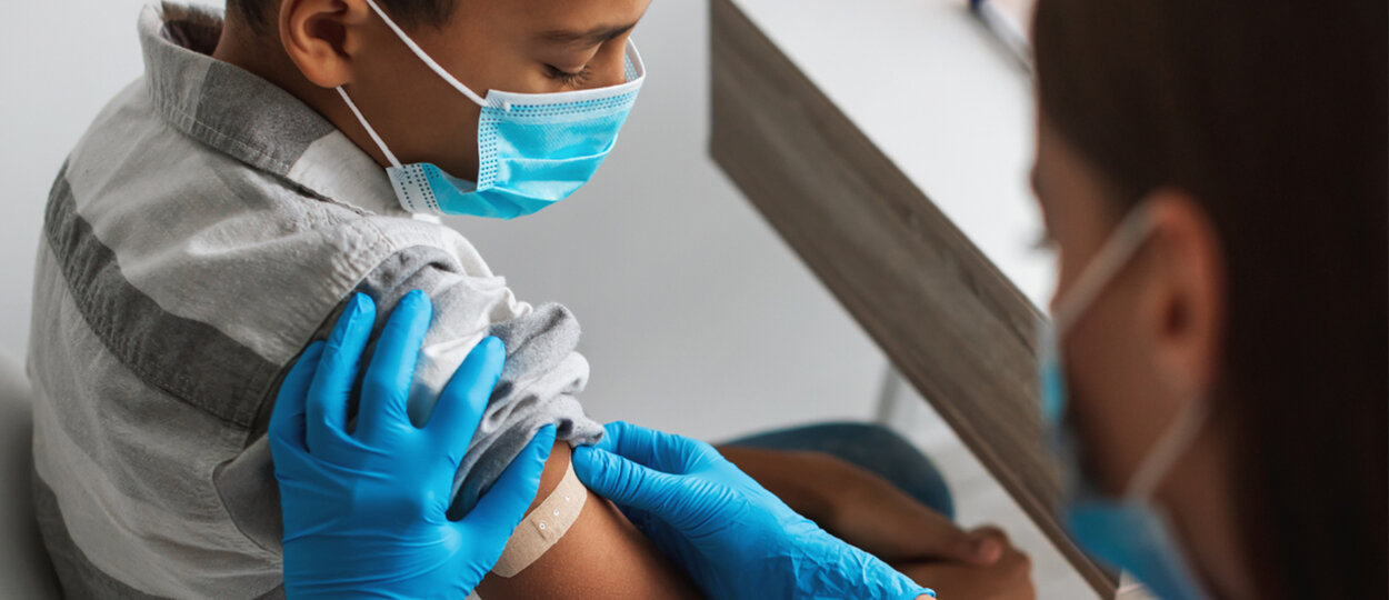 Child receiving vaccine