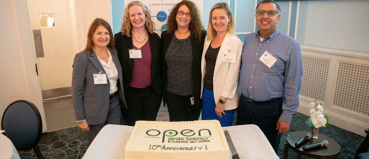 OPEN Symposium executive team Nancy Waite, Lisa McCarthy, Lisa Dolovich, Sherilyn Houle, and Zubin Austin