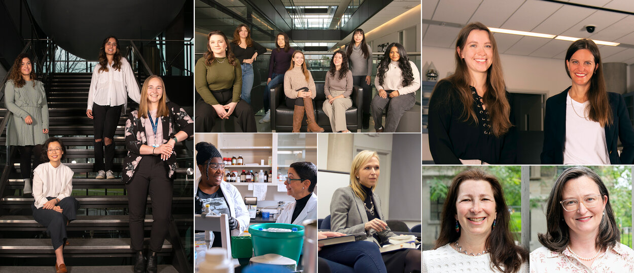 Collage image of female scientists at Leslie Dan Faculty of Pharmacy