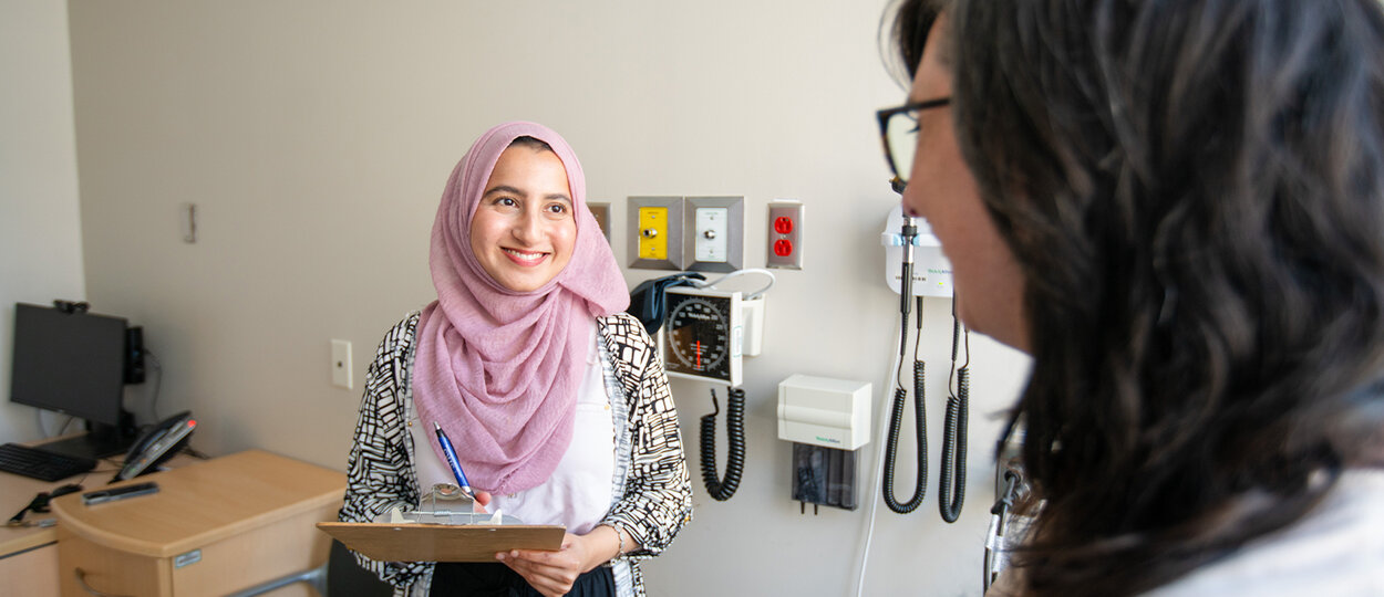 PharmD student Shahzil Sheikh on rotation at Women's College Hospital in Toronto.