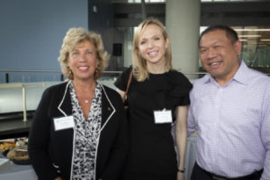 Doris Kalamut, Interim Dean Christine Allen, Kenny Tan 