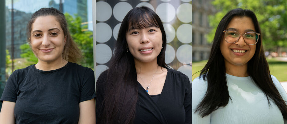 Pharmaceutical Sciences Graduate Students Sarah Shawky, Tiffany Ho, and Victoria Gudzak