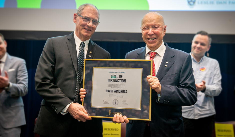 David Windross, Hall of Distinction recipient with Dr. Leslie Dan