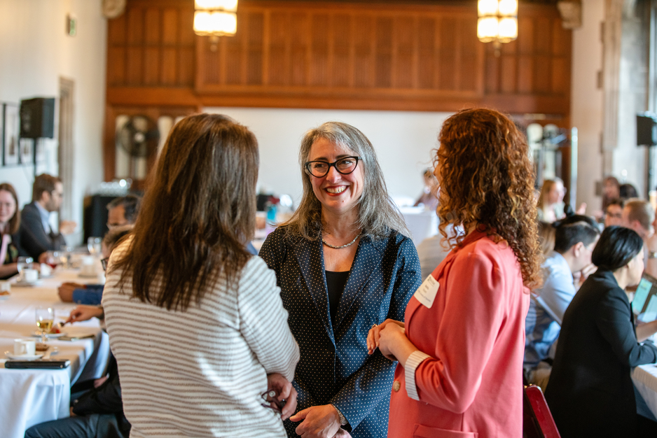 Leah Cowen (middle), professor and vice-president, research & innovation and strategic initiatives at U of T, at BioHubNet's kick-off meeting