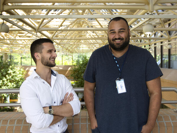 Jesse Ropat and Andrew Messiha posed photograph