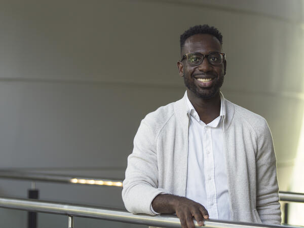 Posed Photo of Duke Boampong at the Leslie Dan Faculty of Pharmacy