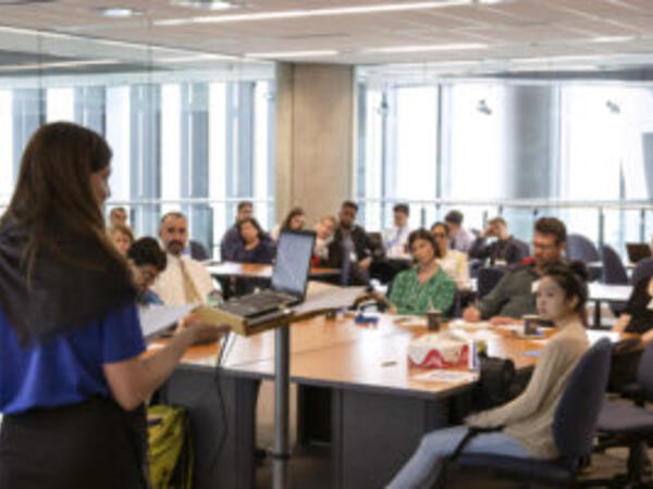 Leslie Dan Faculty of Pharmacy Lecturer Naomi Steenhof addresses fellow faculty, students &amp; staff at Faculty Education Development Day