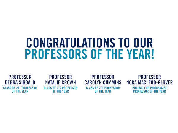Professor of the Year 2020 Recipients Listed