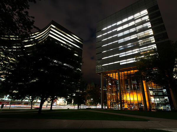 LDFP Building Lit up Orange
