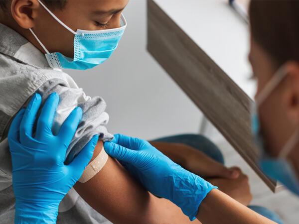 Child receiving vaccine