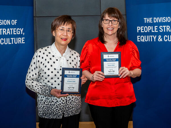 Catherine Kwong and Cecelia Power receiving FlightPath Award