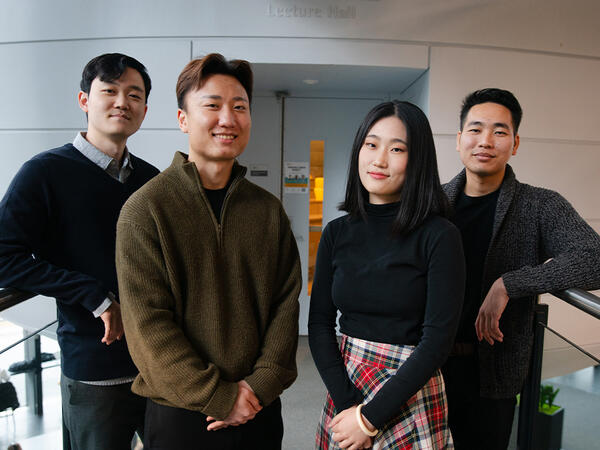 Team GloveLift: Tim Lee, Romin Yun, Belinda Gao, and Quoc Tran.