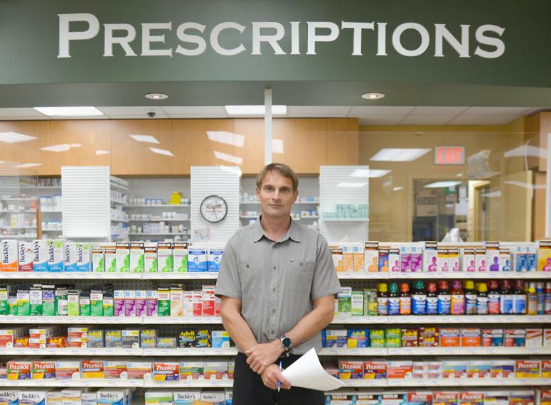 Mike Colebrook at his Coldwater, Ontario Pharmacy Mike Colebrook at his Coldwater, Ontario Pharmacy