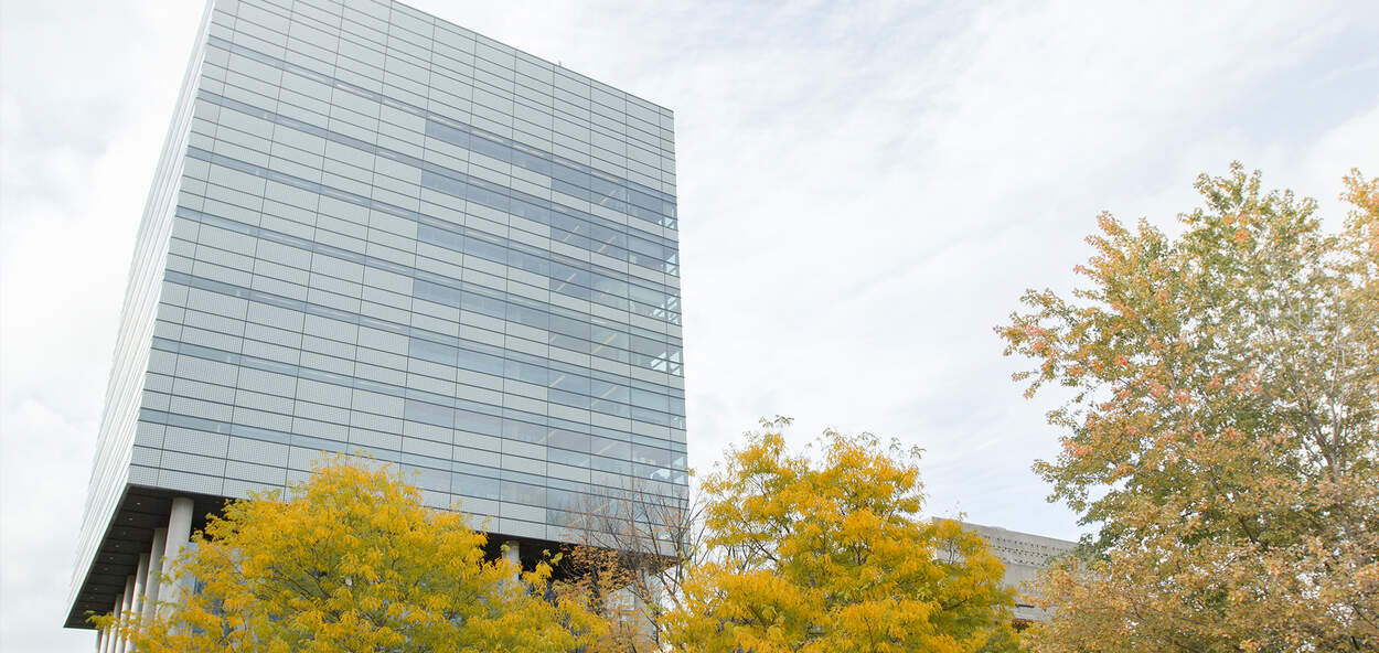 Leslie Dan Faculty of Pharmacy Building in the Fall Photo of Leslie Dan Faculty of Pharmacy Building in the Fall
