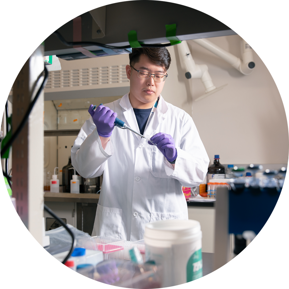 Research student in lab